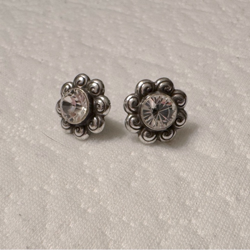 Brighton Silver Floral Stud Earrings
